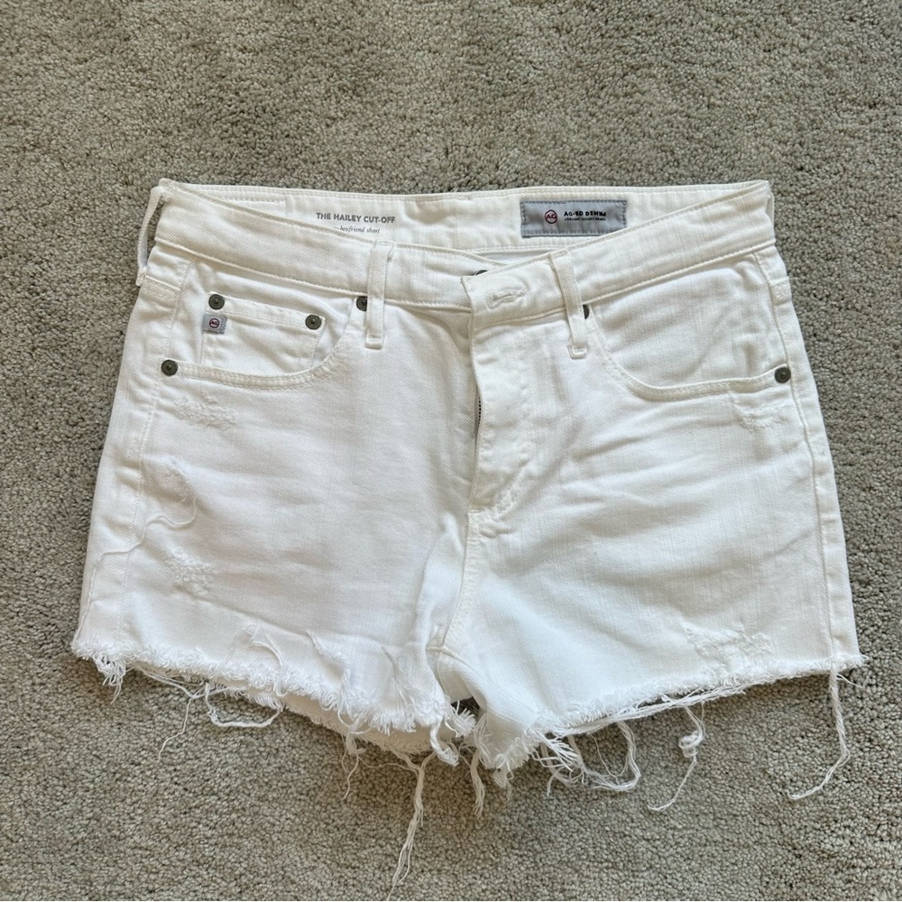 AG Jeans Hailey Cut-Off shorts, white, size 26